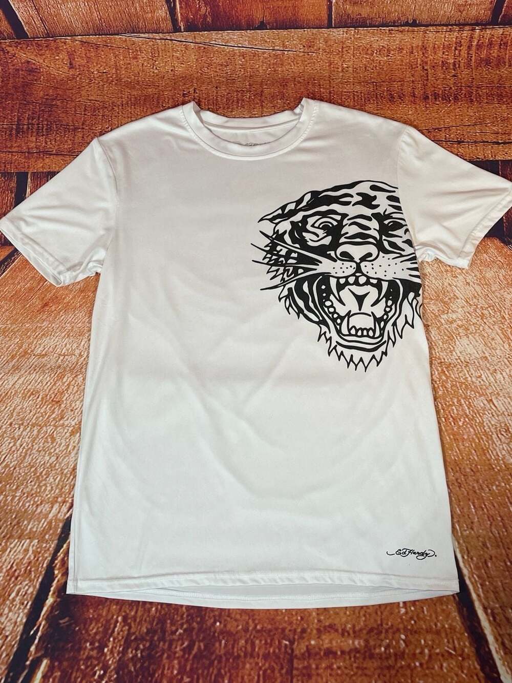 Ed Hardy Men's Tiger Graphic Performance T-Shirt White Size L
